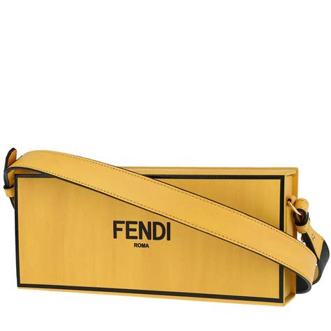 borsa fendi rettangolare di pelle gialla e rettile|borse fendi first.